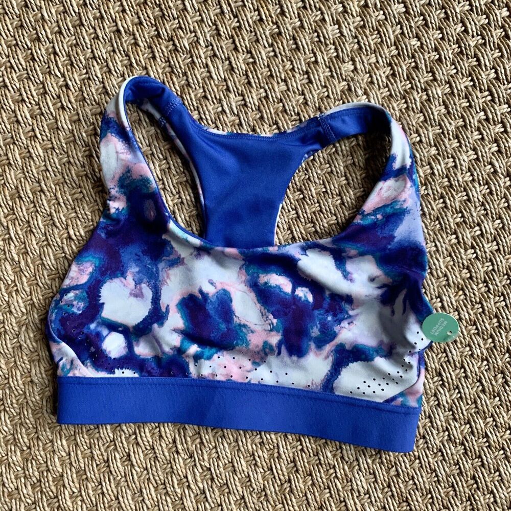 C9 Champion Sports Bra In Blue Watercolor Print Size XS